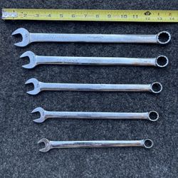 Snap-on 5pc SAE Long Combination Wrench Set 