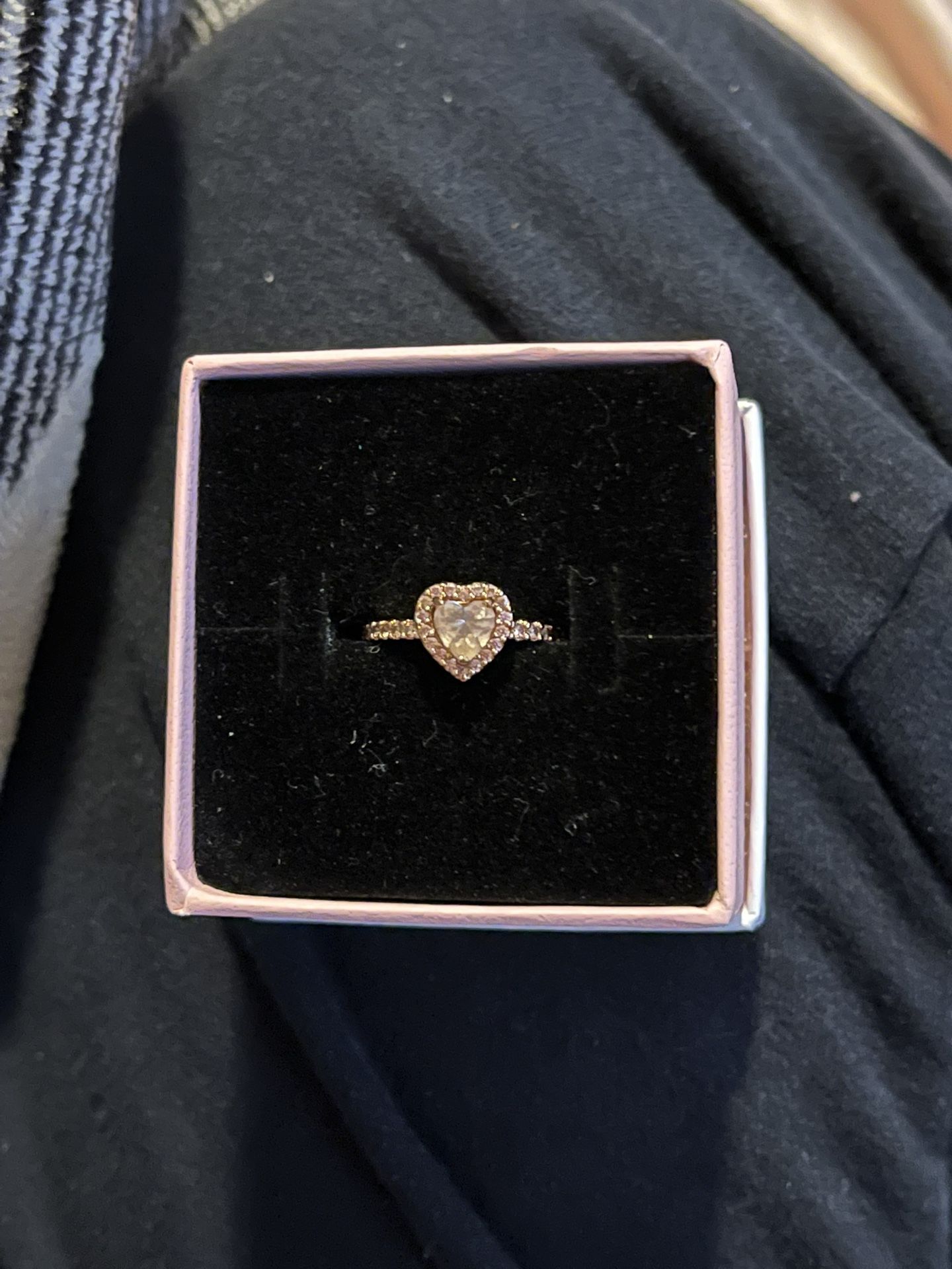 Pink Pandora heart promise ring. size 4.5