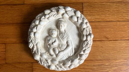Made in Italy Della Robbia Madonna & Child Terracotta Wall Plaque 6”1/4