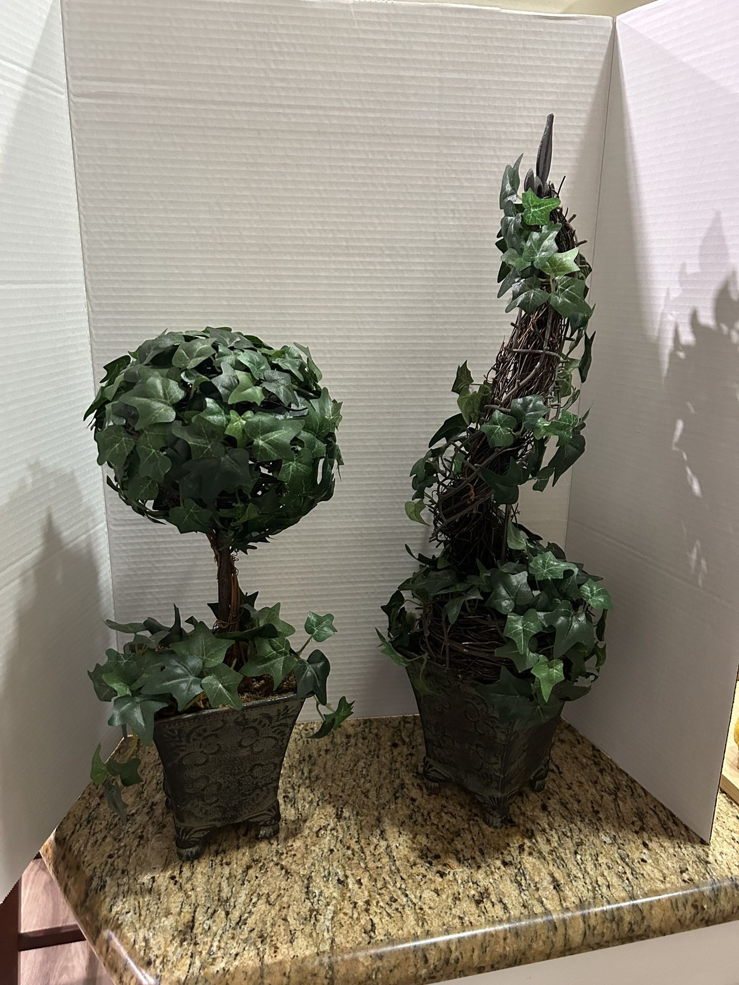 Pair Of Faux Topiary Home Decor