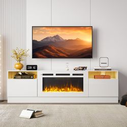 70" fireplace TV stand