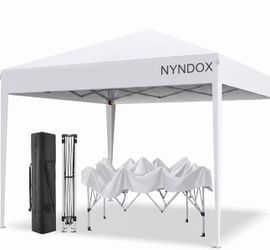 White 10x10ft Pop-Up Canopy Tent, 300D Oxford
