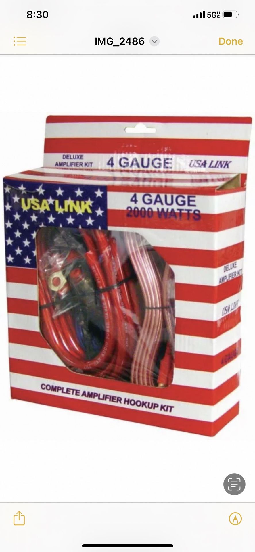 USA Link wiring kit 4Gauge 2000w amplifier wiring kit