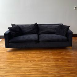Black Suede 2-Seater Couch – Great Condition!