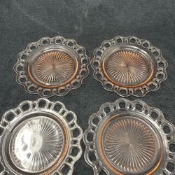 4 Old Colony Pink Depression Glass Lunch Plates Pl-84
