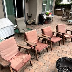 Patio Furniture - Solid Wood Chairs & Chair/Table Combo