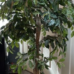 84" Lush Green Lifelike Faux Ficus Tree for Home Decor Indoor EPC