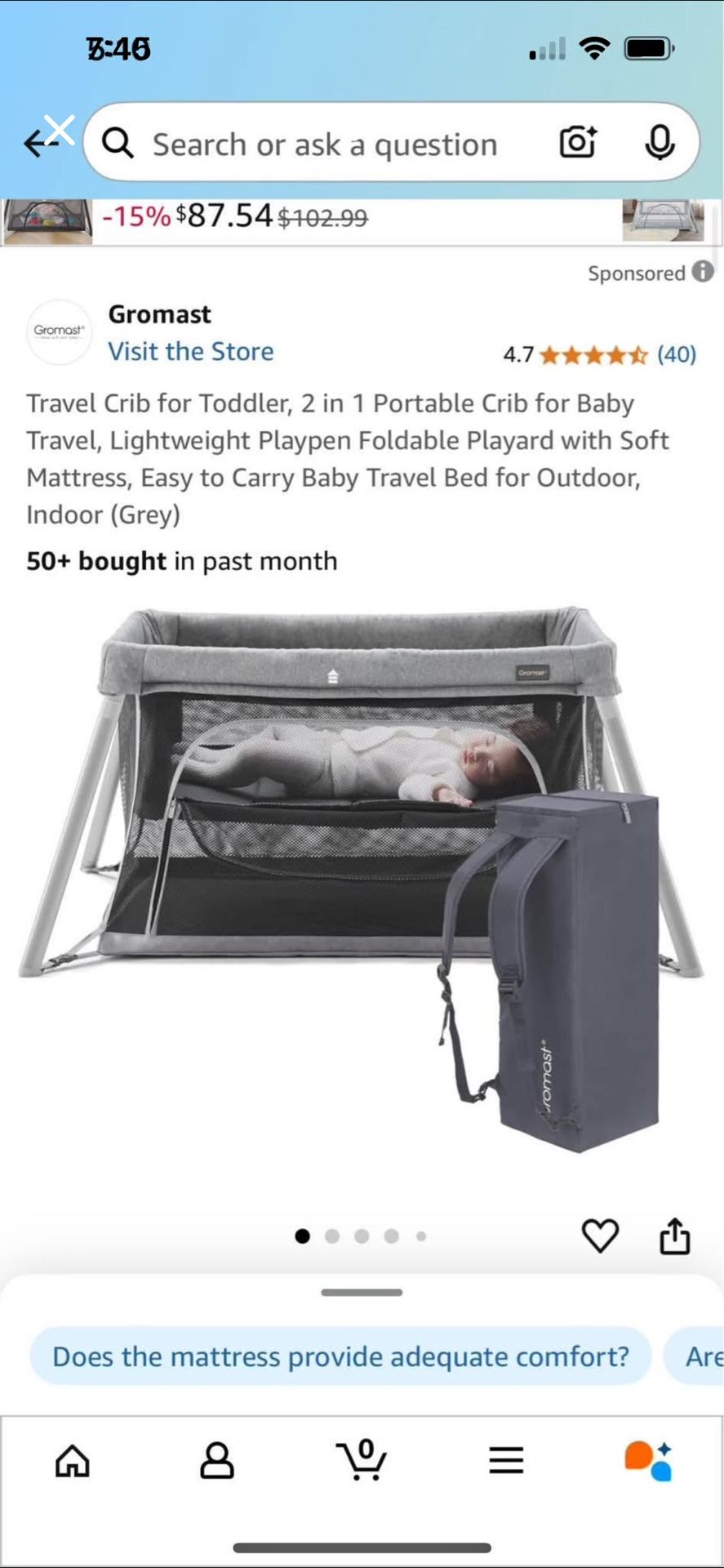 Gromast Baby Bassinet /playpen Pack And Play