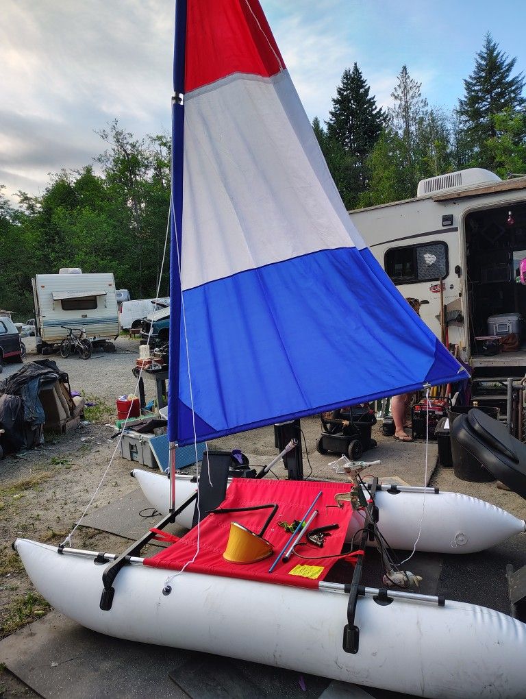 Pontoon Catamaran Sail Boat