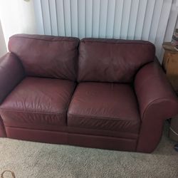 Beautiful Red Loveseat Leather 