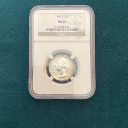 1946 S Washington Quarter NGC MS65