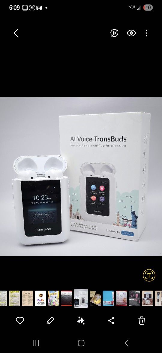 AI Voice Transbuds (Language Translator Device, Translation Earbuds Real Time with 144 Languages, No APP needed!)