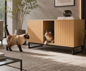 Corrigan Studio 47.6" Modern TV Stand & Cat Litter Box Enclosure with Scratch Pad