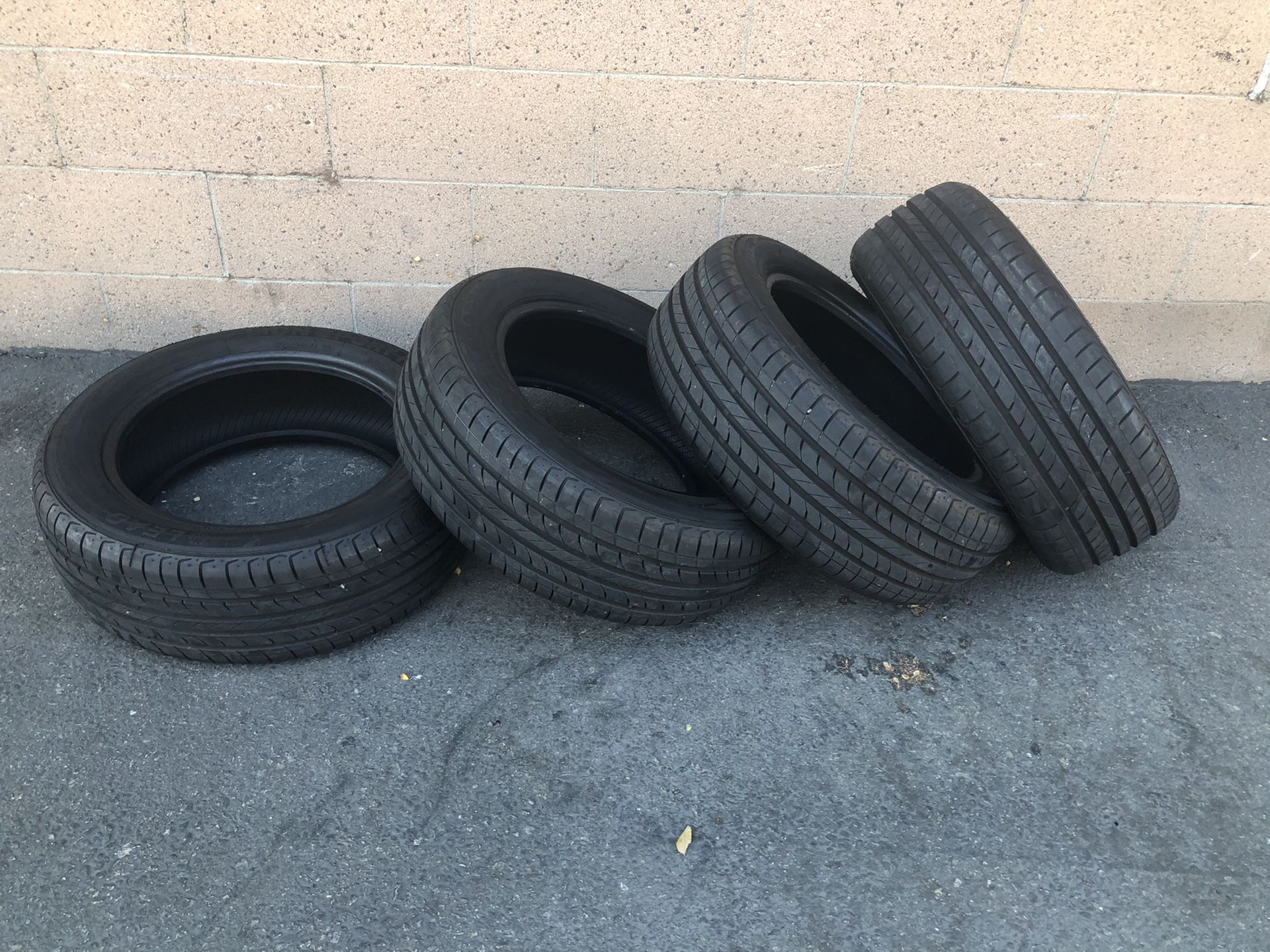 Tires 205 55 16 all same brand 99% threads barely new . Paid $399 for all 4 no longer need it for my trailer
