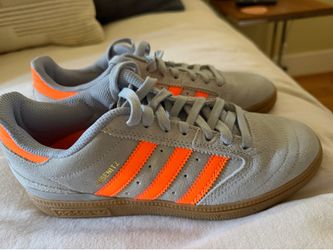 Adidas Busenitz halo silver signal orange gum