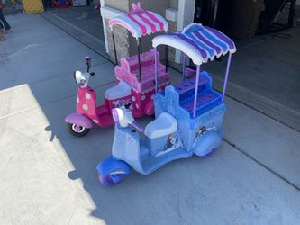 Kids Disney Ride-On Scooter Ice Cream Carts (Minnie & Frozen)
