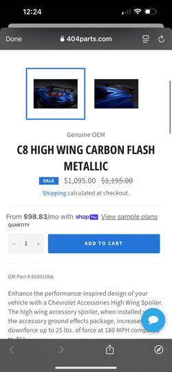 2020-2026 Corvette C8 High Wing Spoiler
