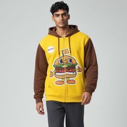 Dokidoki   Yummychums Hoodie Men’s  2XL by Sanrio Full Zip Yellow & Brown