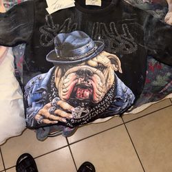 Bkys boys cropped bulldog Tee