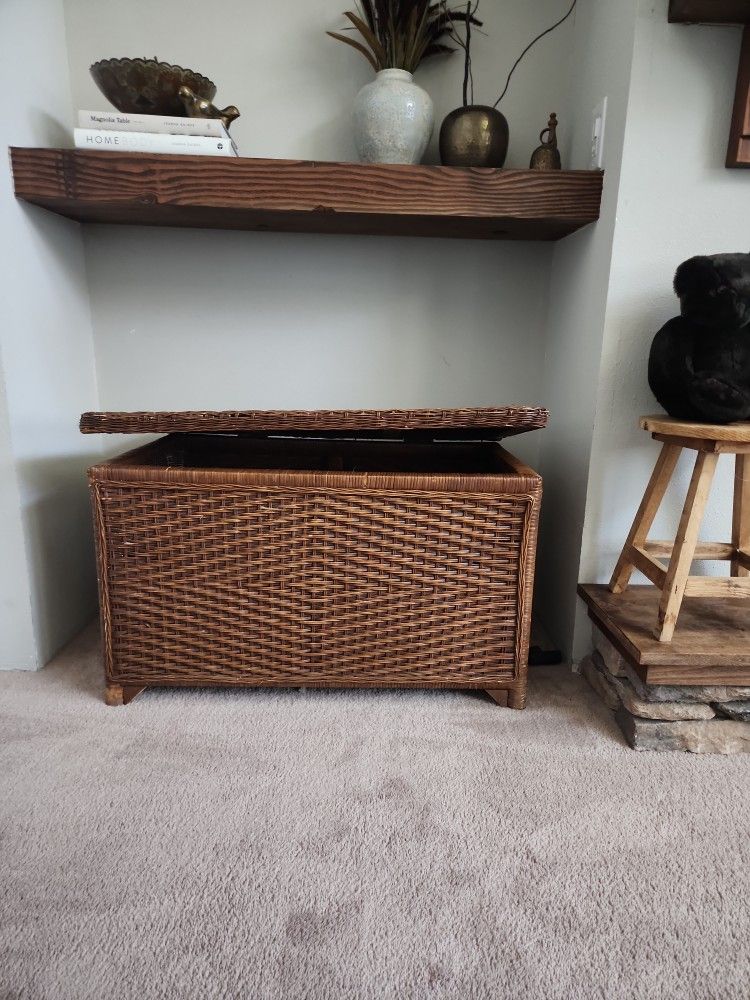 Vintage Wicker Storage Chest