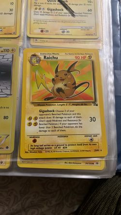 Raichu Pokémon card 1995