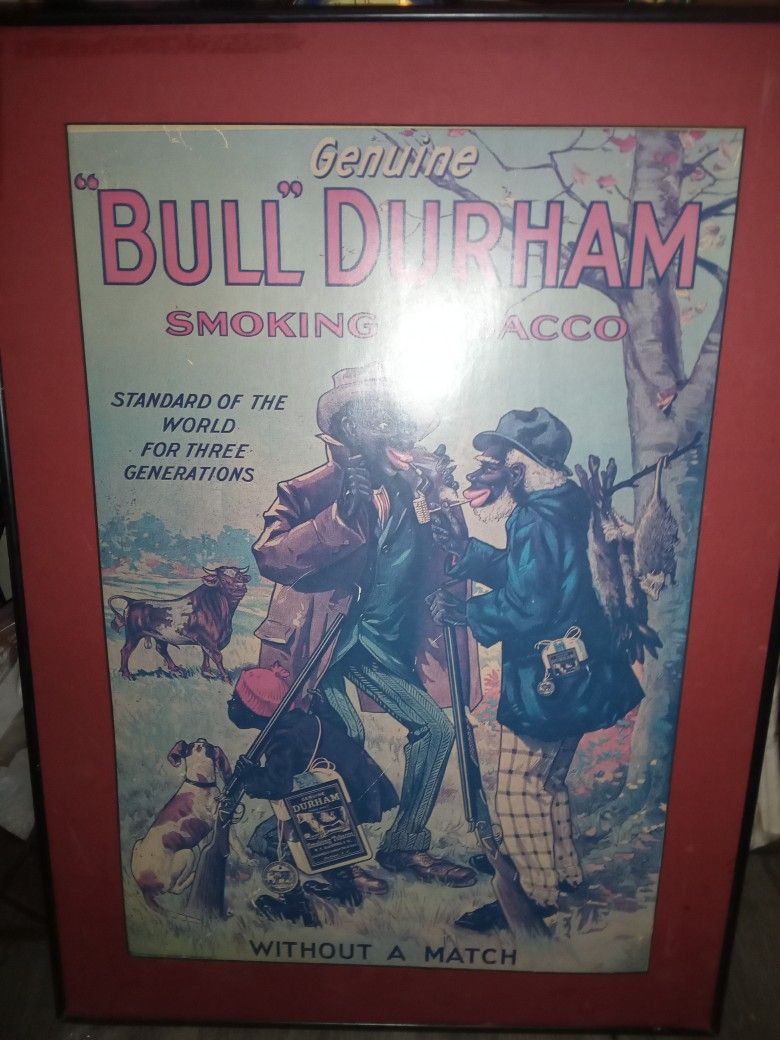 Antique Bull Durham Smoking Tobacco Advertisement Poster