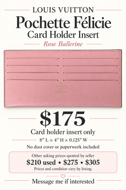 Louis Vuitton Pochette Félicie Card Holder Insert – Rose Ballerine | $175