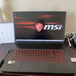 MSI Gaming GF75, 17.3 in FHD, i5-10th gen, GTX 1650 4g vga, 8gb ram, 512gb ssd. Used but good working. A little discolor at touchpad but does not affe