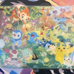 Sealed Pokemon Center 2007 Pikachu Piplup Chimchar Pencil Art Board Nintendo Jap