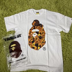 Bape tee with fire design size large