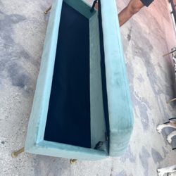 Teal Velvet Storage Ottoman Bench