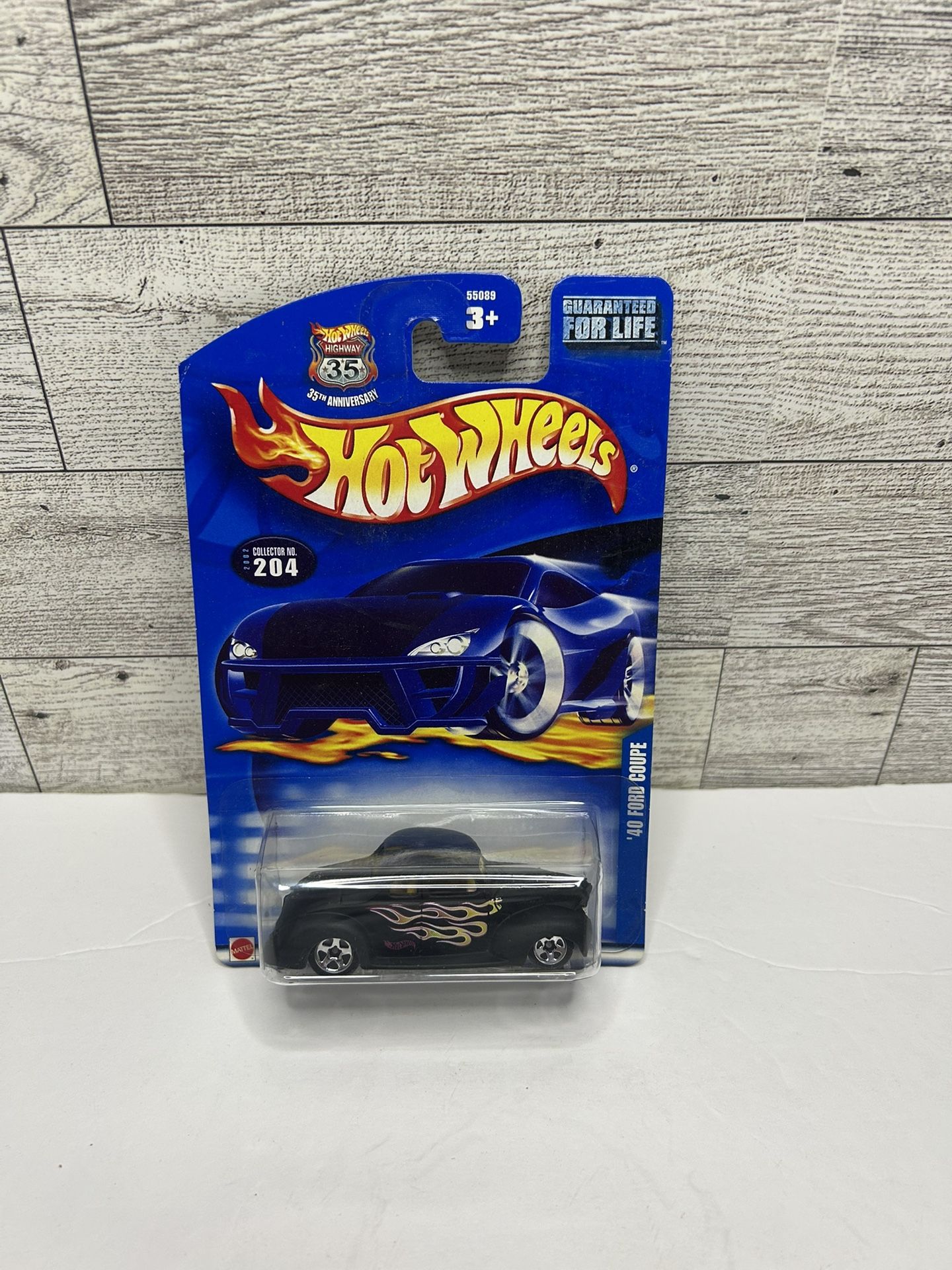 Vintage Hot Wheels Black ‘1940 Ford Coupe / 35 Anniversary • Die Cast Metal & Plastic • Made in Malaysia