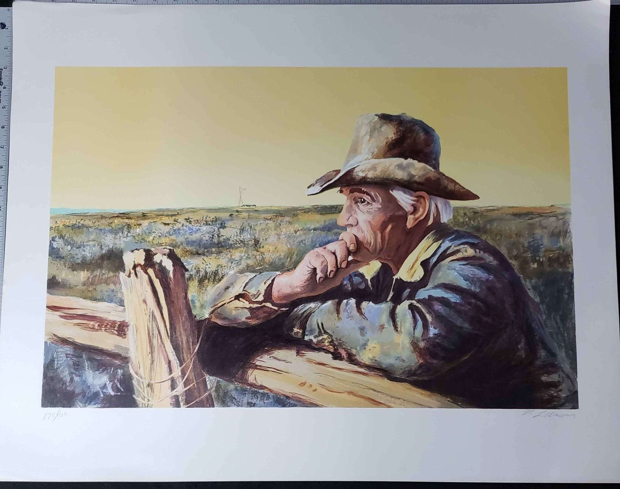 M.L.A Thinking Cowboy Signed by artist, marked 175/400