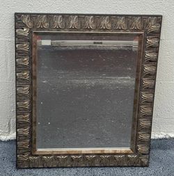 Vintage Wood Framed Wall Mirror Decorative Carved Accent Mirror 25x20