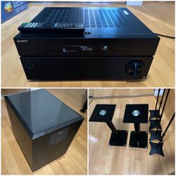 Sony ES 7.2 Receiver + Boston Subwoofer + Speaker Stands