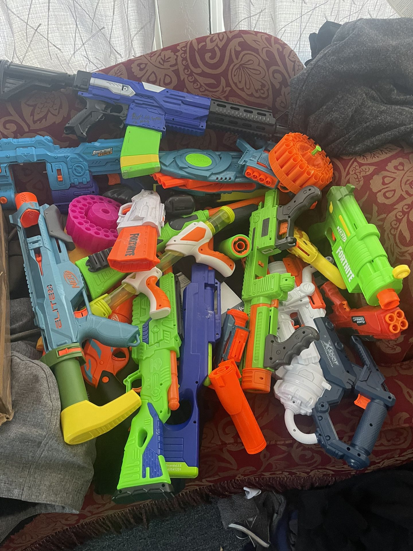 Assorted Nerf And Fortnight Dart Gun