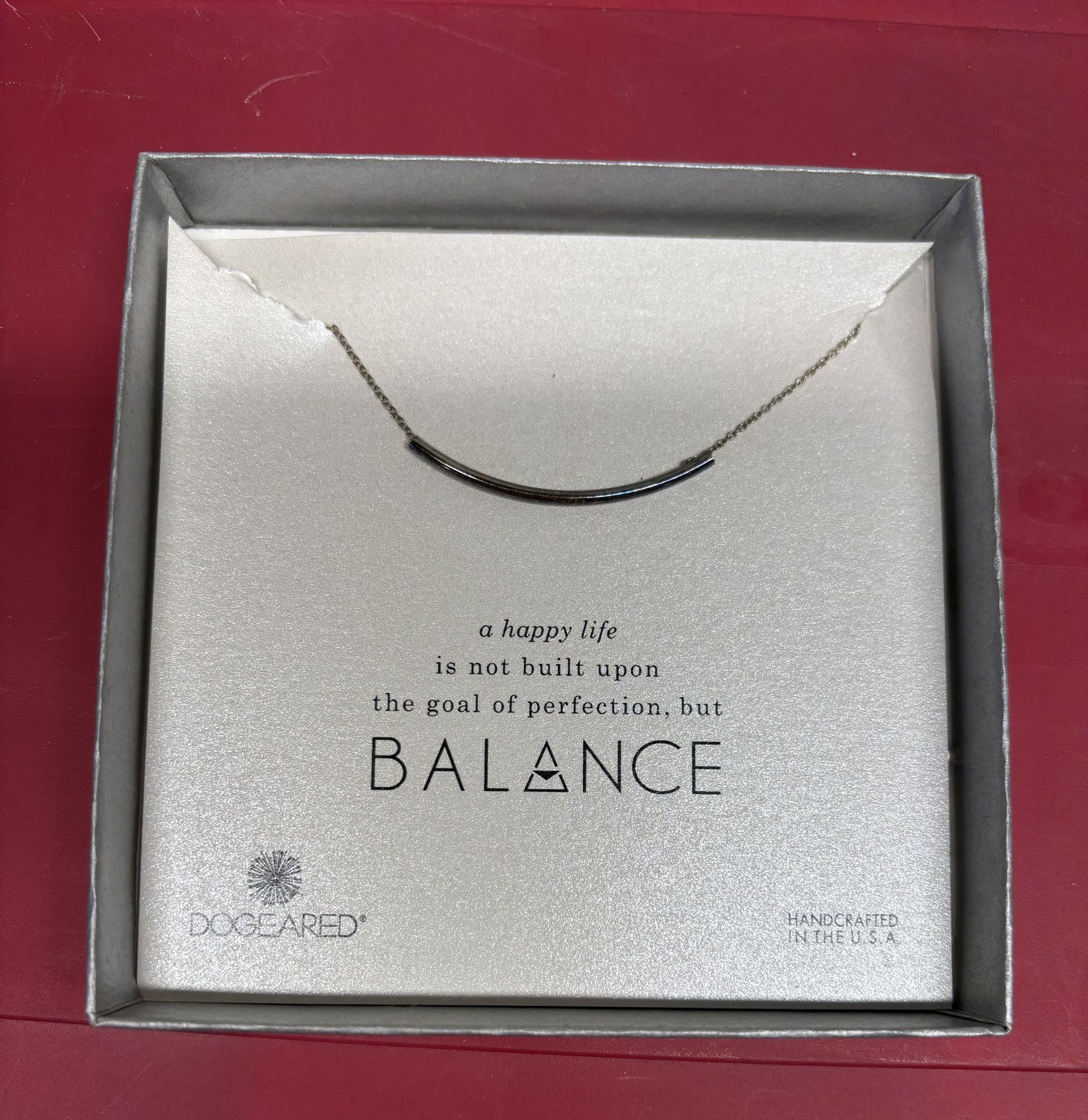 Dogeared Balance Tube Necklace 18" Sterling Silver