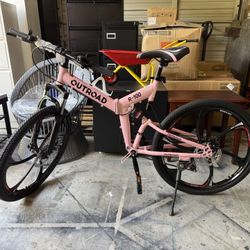 Brand new 26 Inch Folding Mountain Bike, 21 Speed Full Suspension High-Carbon Steel MTB Foldable Bicycle, Dual Disc Brake Non-Slip Folding Bikes for A