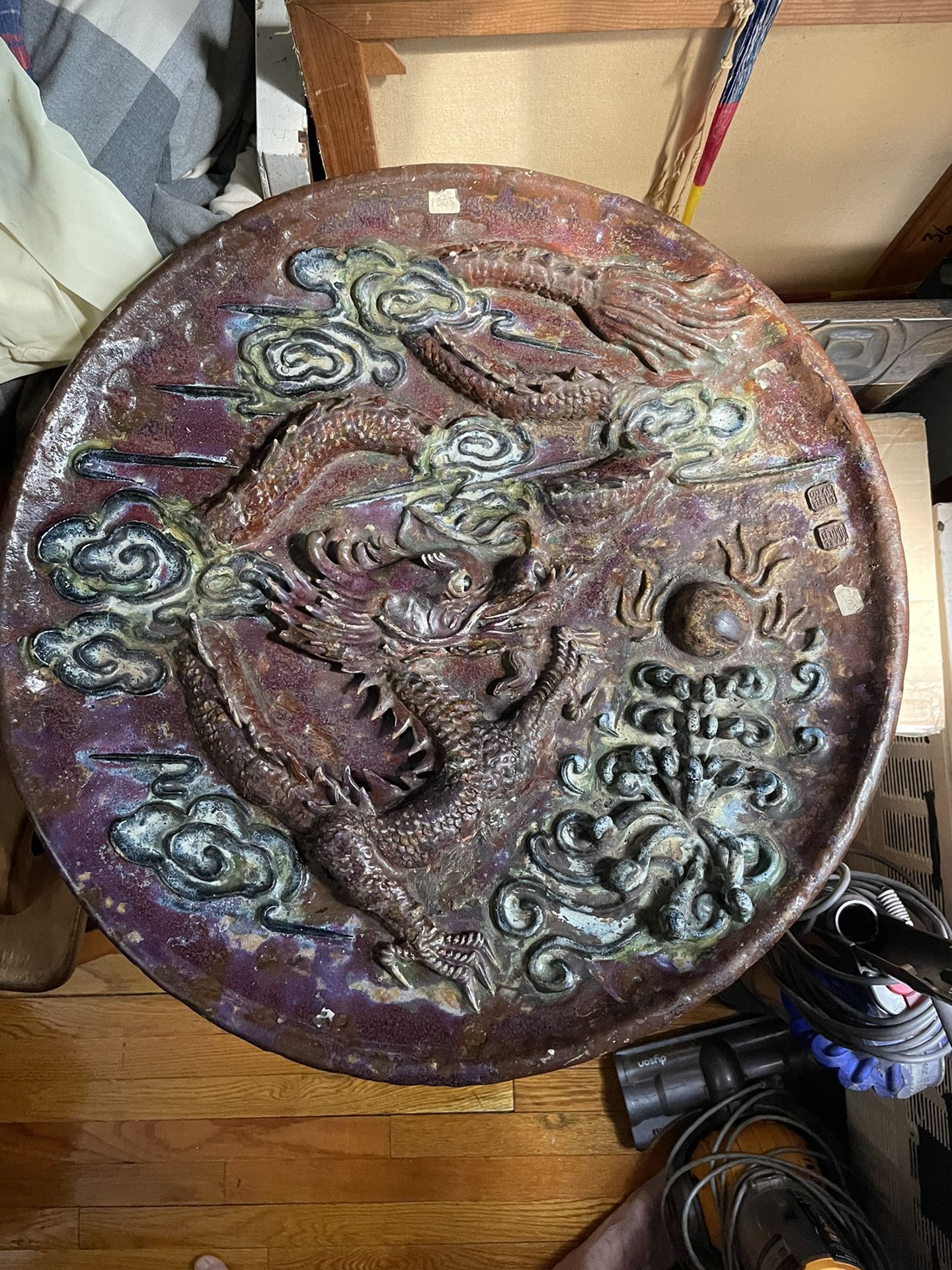 Large Chinese Dragon Ornamental Dish