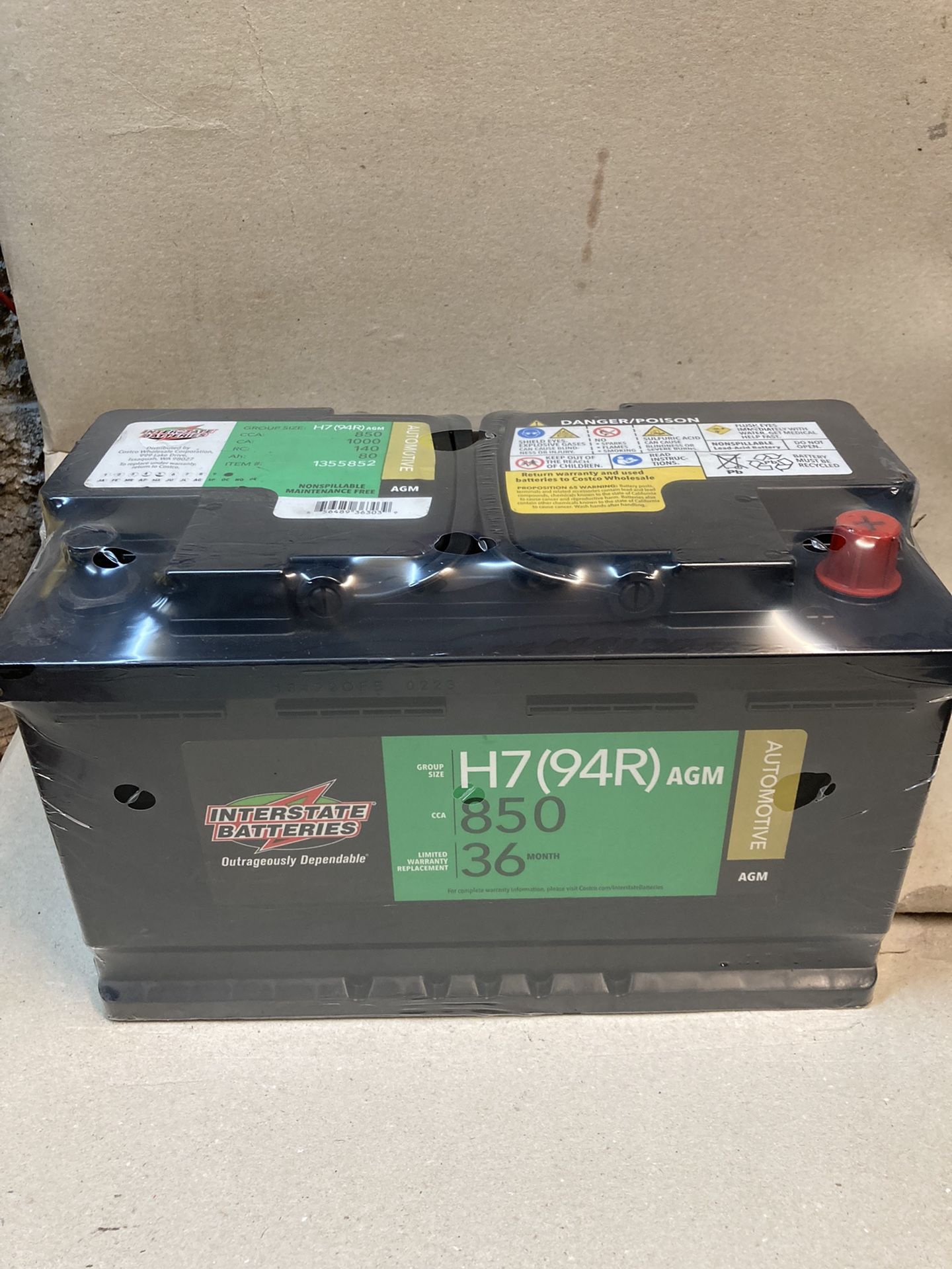 Car battery interstate Megatron high-performance gel AGM size H7 maximum power for sale