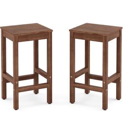 26 Inch Bar Stools Set of 2, Counter Height Bar Stool with Footrest