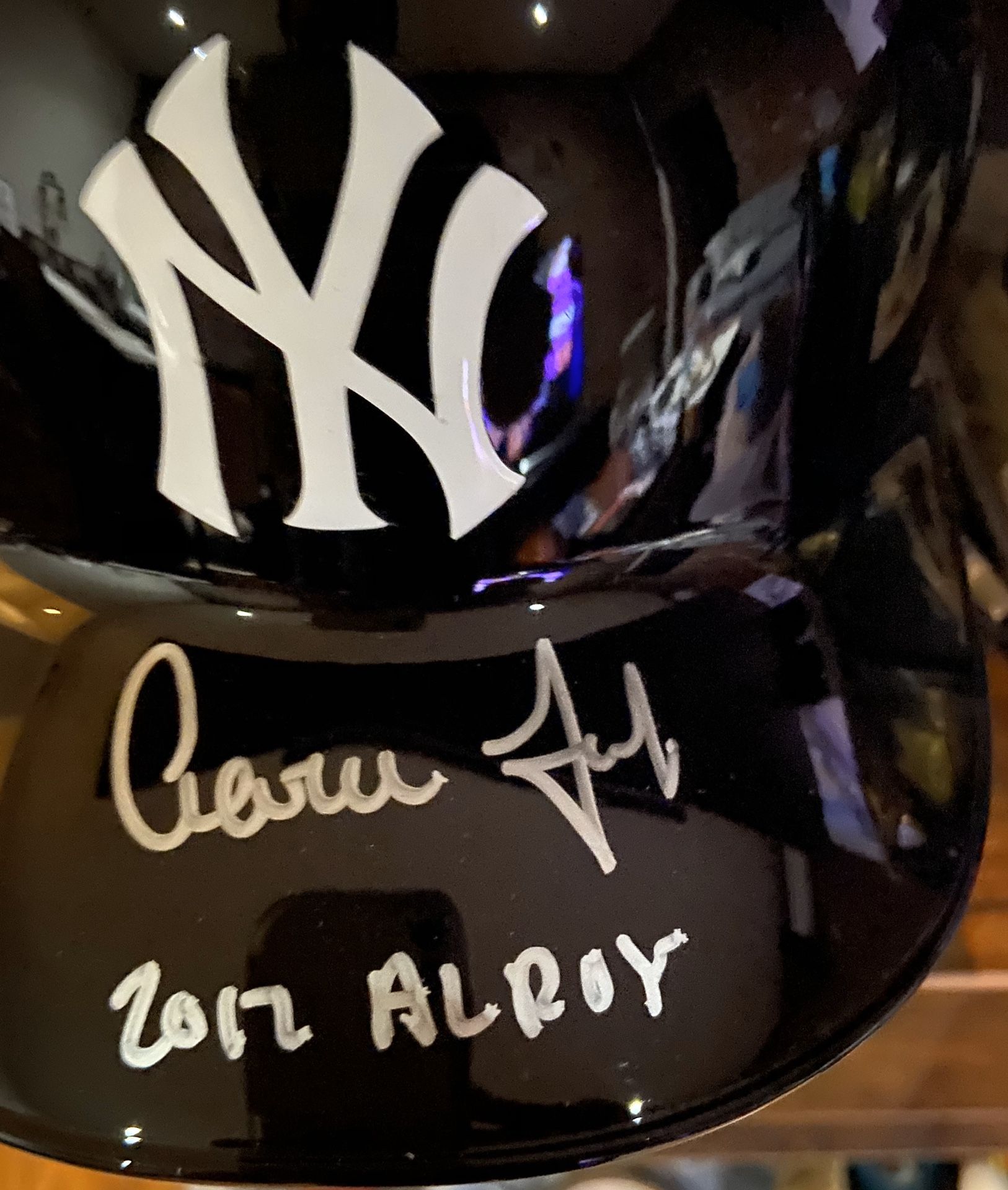 AARON JUDGE Autographed "2017 AL ROY" New York Yankees Replica Batting Helmet - Fanatics Authenticated