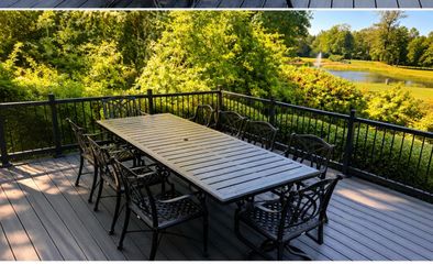 Gensun Grand Terrace Cast AluminumOutdoor Dining Set Patio Furniture