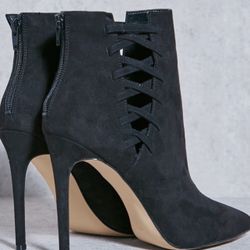 Aldo Tuxedo Side Cut Out Pointy Toe Booties
