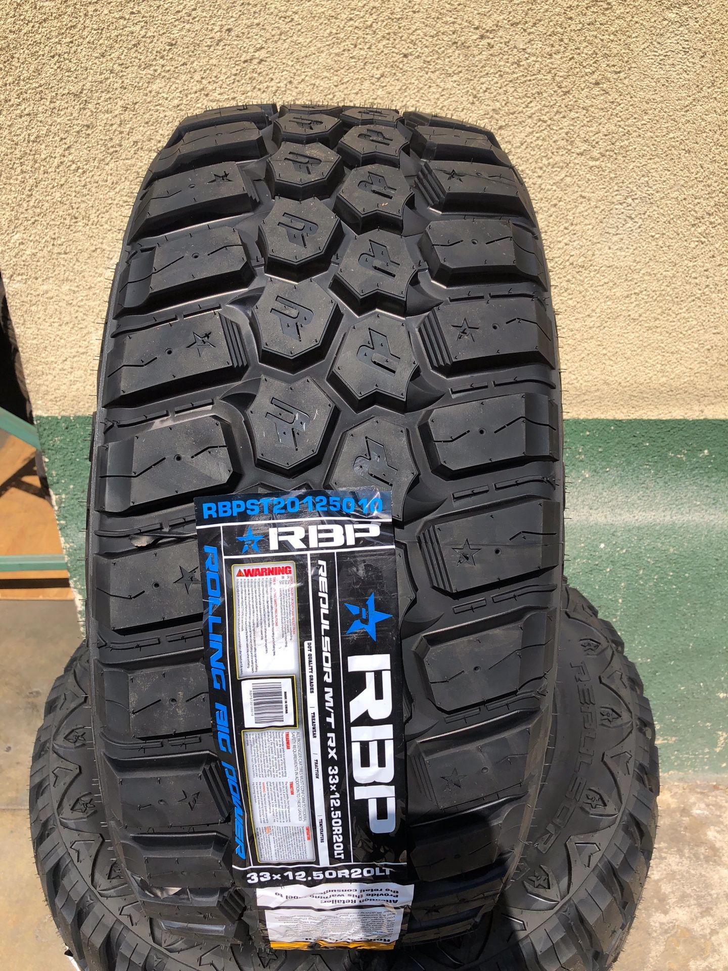 New set of (4) 33x12.50R20 RBP Repulsor MT R/X tires for sale