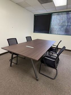 Conference Table with 4 Office Chairs