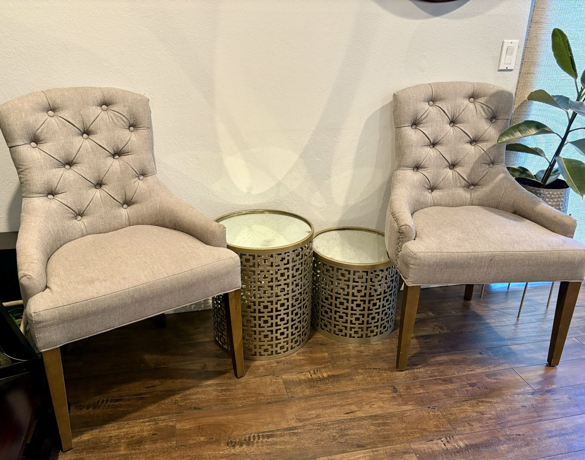 Two Tufted Style Accent Chairs
