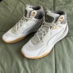 Puma Playmaker Pro Mid Trophies Men’s White Basketball Shoes Size 10
