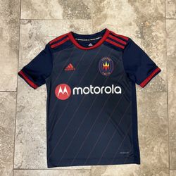 Boys youth adidas Navy Chicago Fire 2020 Soccer Jersey Sz small 