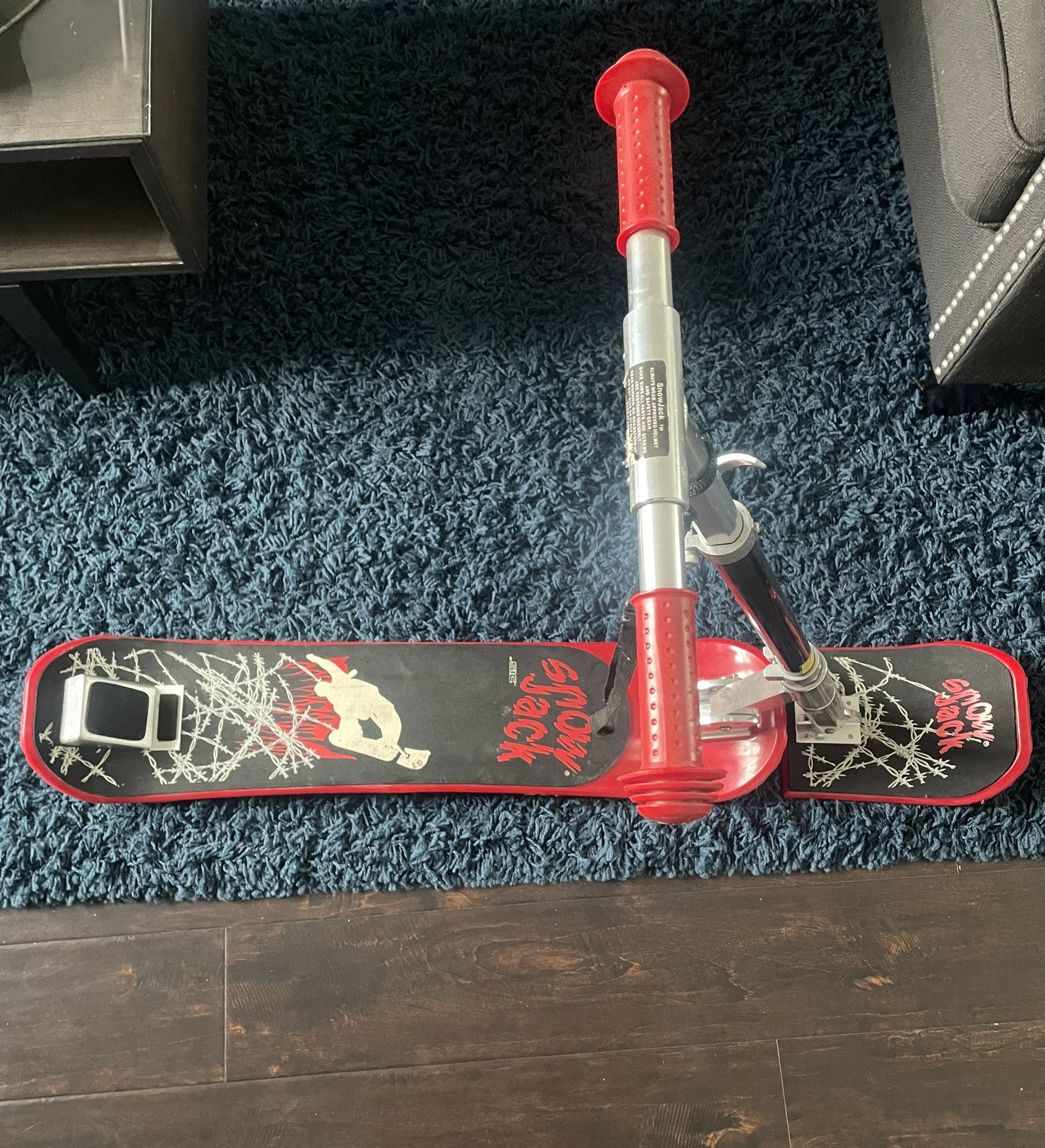 Snow Sled Snow Jack Scooter W/ Lanyard By Sic Upright Sled
